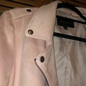 Pink suede motto jacket